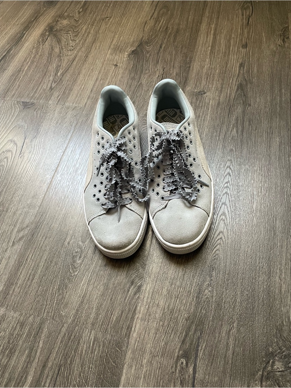 Puma Light Gray Low-Top Sneakers